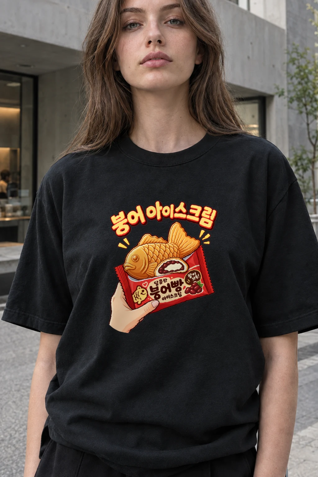 "Bungeo Ice Cream" Heavyweight Unisex Crewneck T-shirt | Gildan 5000