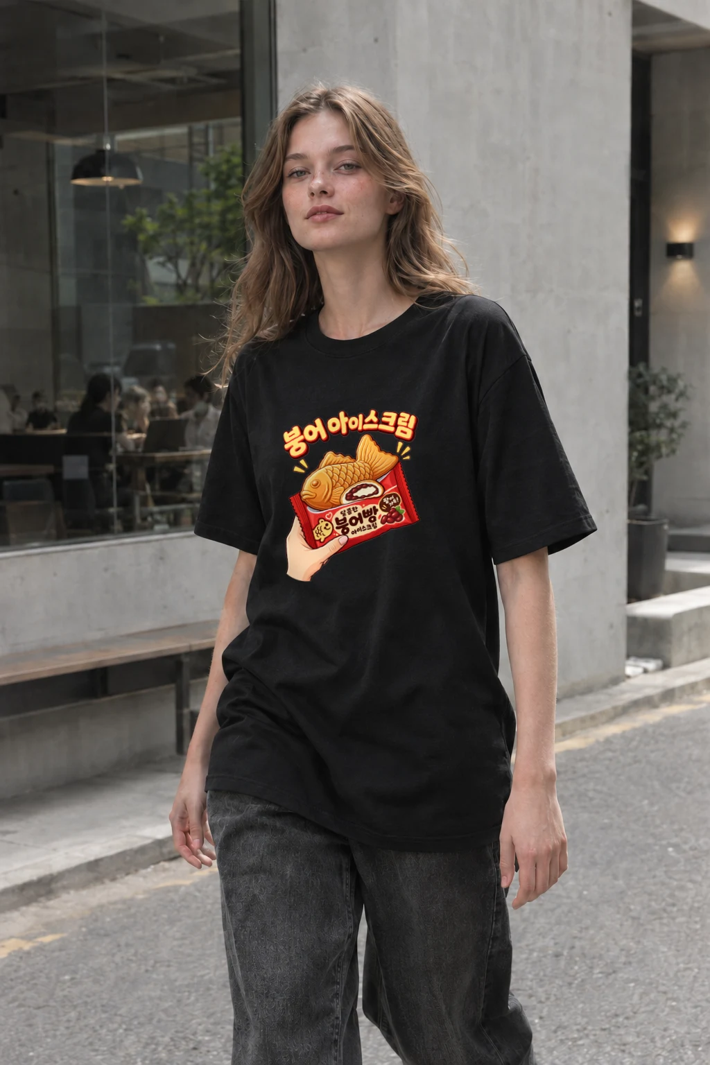 "Bungeo Ice Cream" Heavyweight Unisex Crewneck T-shirt | Gildan 5000