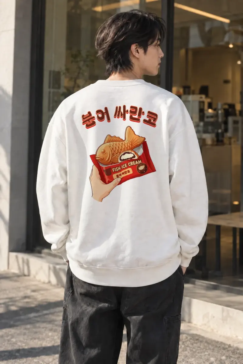 “Bungeoppang Ice Cream” Heavy Blend Unisex Crewneck Sweatshirt | Gildan 18000