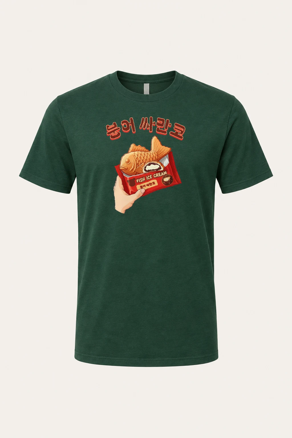 "Bungeoppang Ice Cream" Heavyweight Unisex Crewneck T-shirt | Gildan 5000