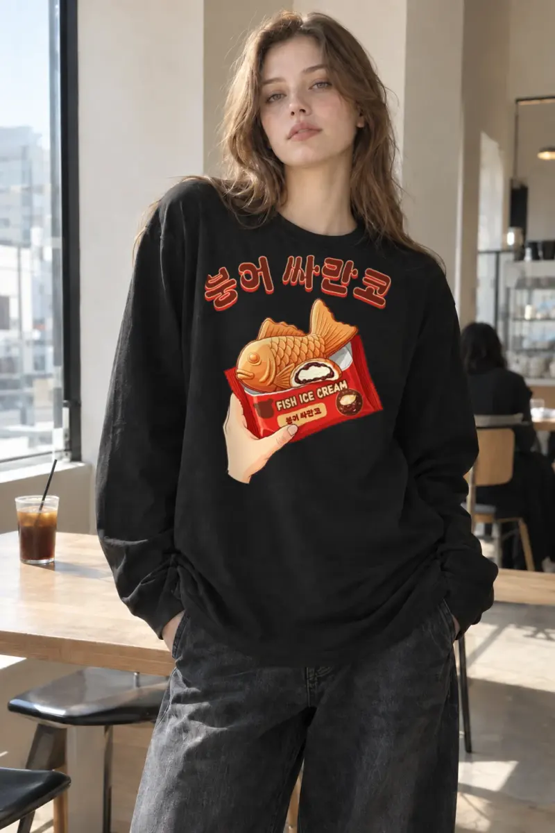“Bungeoppang Ice Cream” Unisex Longsleeve T-shirt | Gildan 2400