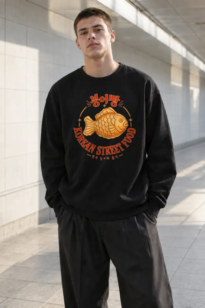 "Bungeoppang Street Food" Heavy Blend Unisex Crewneck Sweatshirt | Gildan 18000