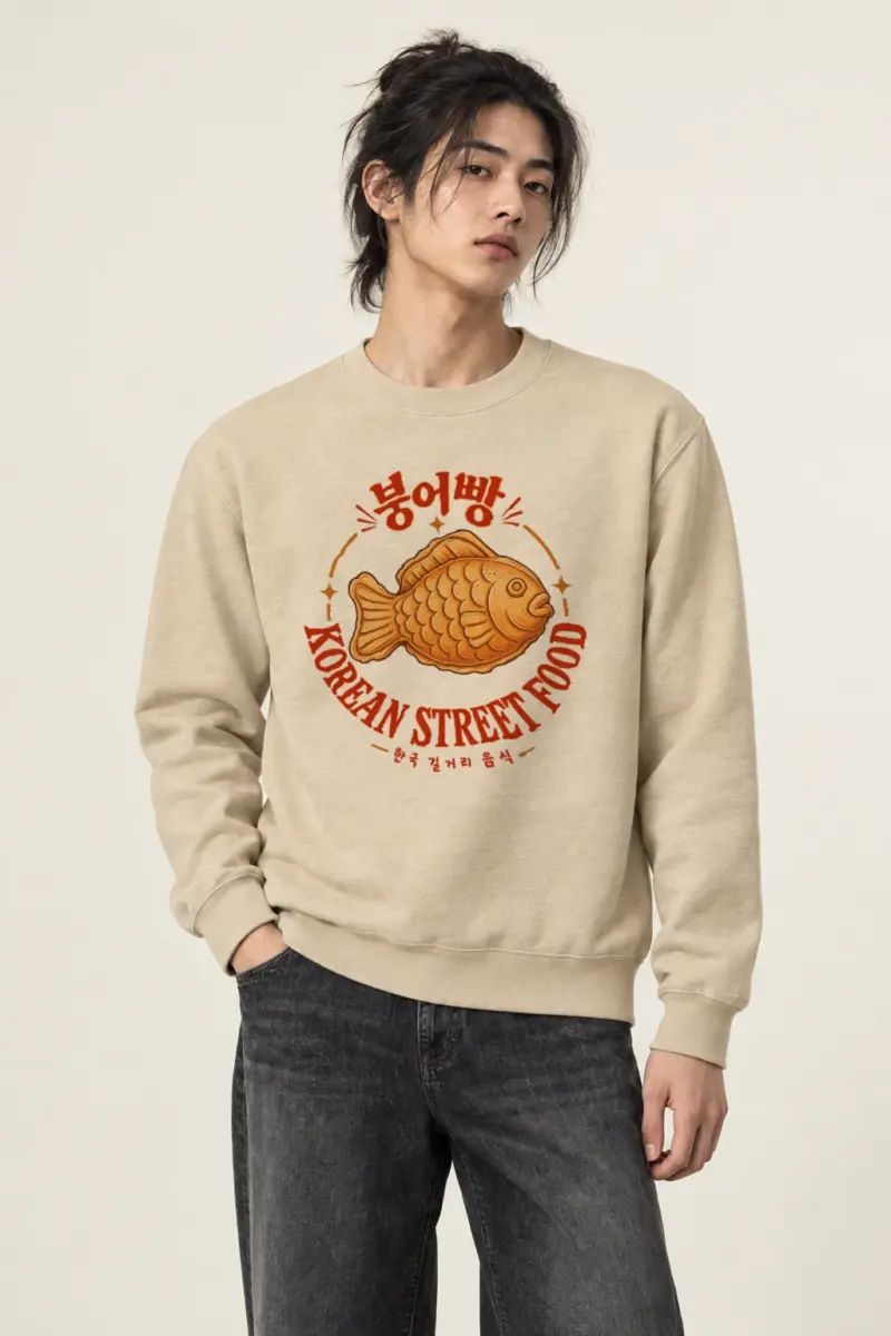 "Bungeoppang Street Food" Heavy Blend Unisex Crewneck Sweatshirt