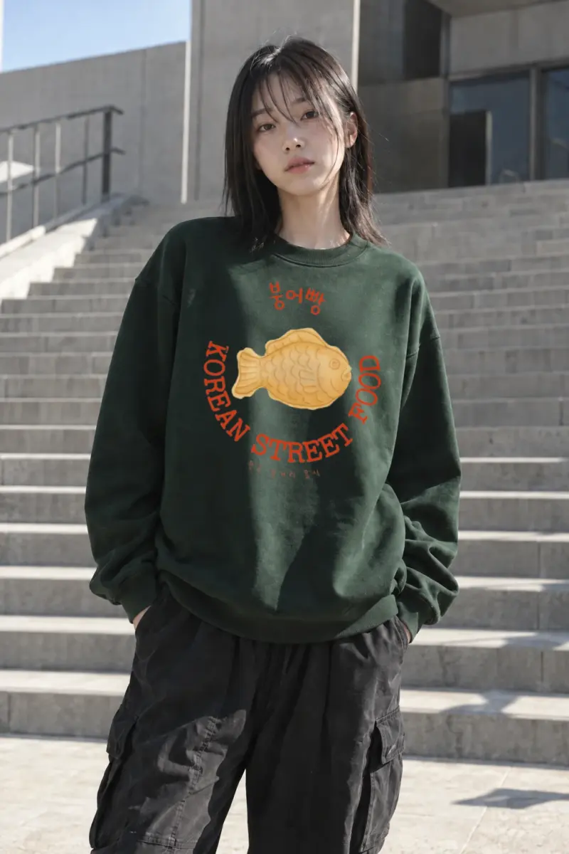 "Bungeoppang Street Food" Heavy Blend Unisex Crewneck Sweatshirt | Gildan 18000
