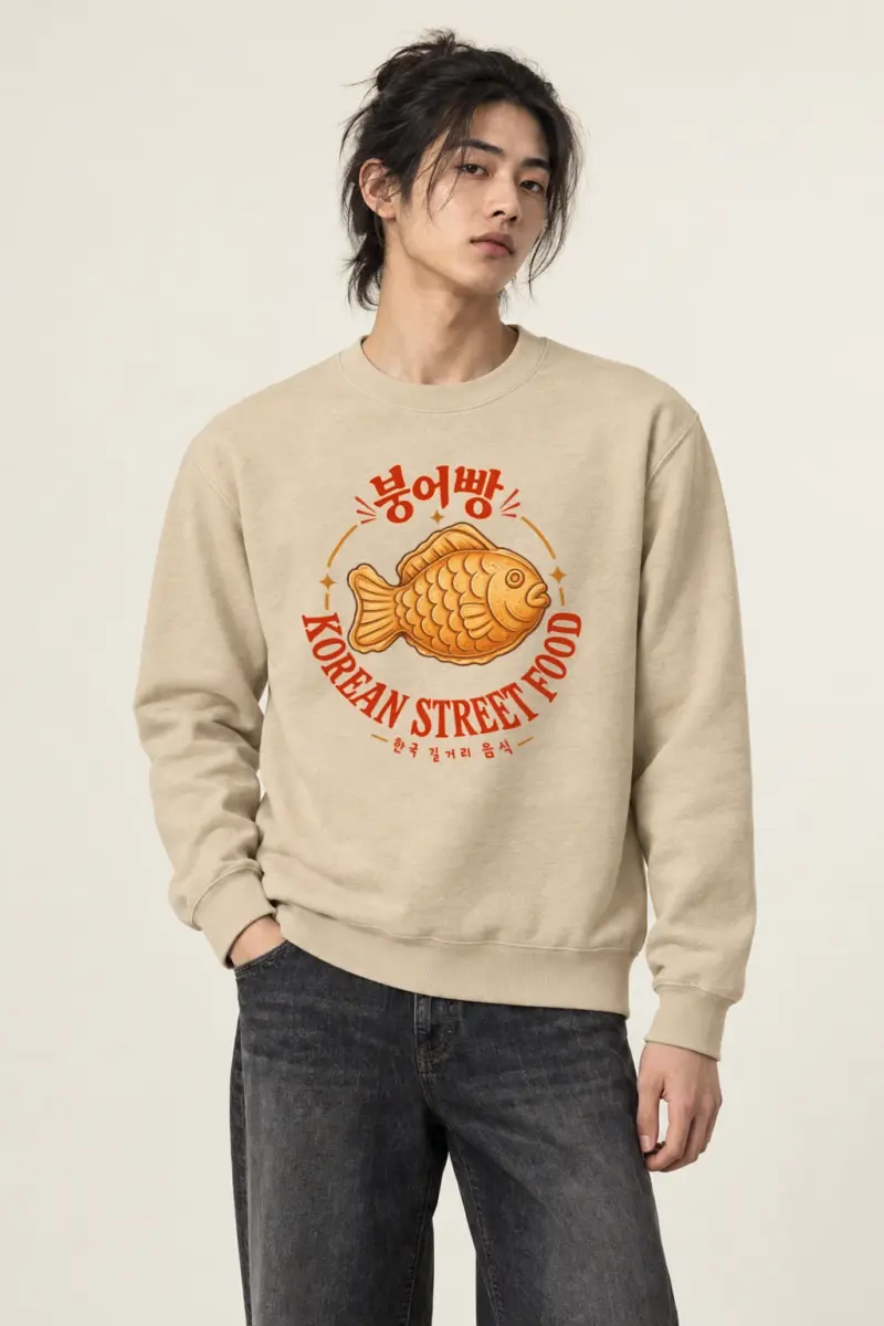 "Bungeoppang Street Food" Heavy Blend Unisex Crewneck Sweatshirt