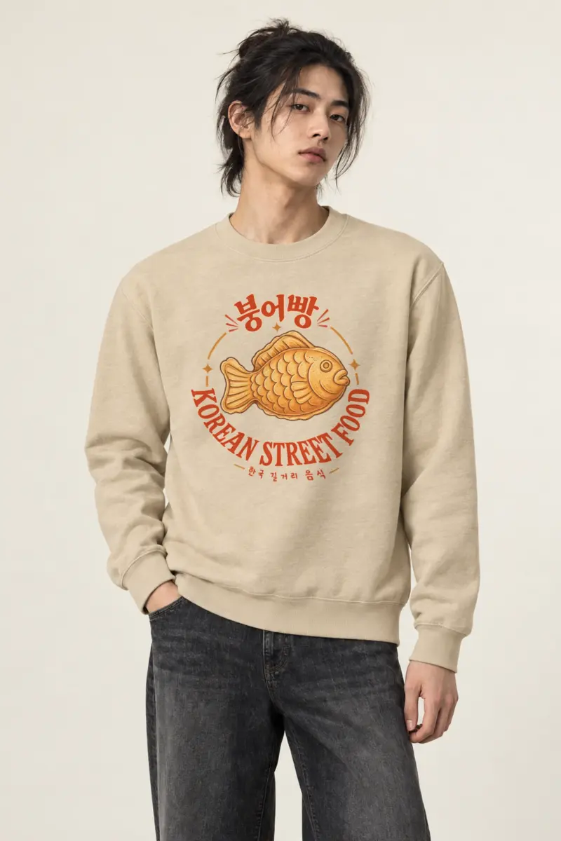 "Bungeoppang Street Food" Heavy Blend Unisex Crewneck Sweatshirt