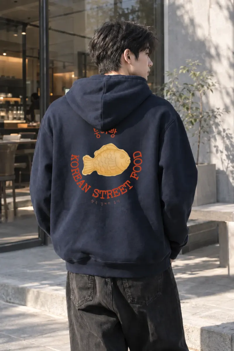 "Bungeoppang Street Food" Heavy Blend Unisex Pullover Hoodie | Gildan 18500