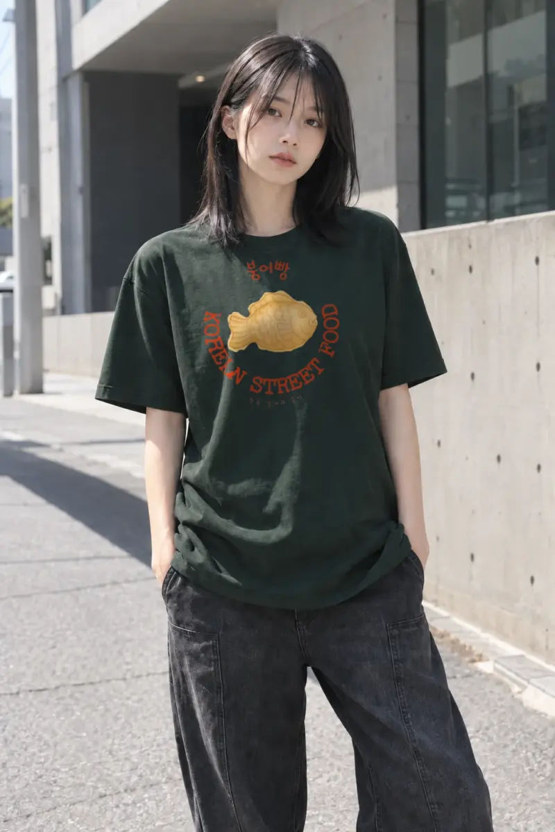 "Bungeoppang Street Food" Heavyweight Unisex Crewneck T-shirt | Gildan 5000