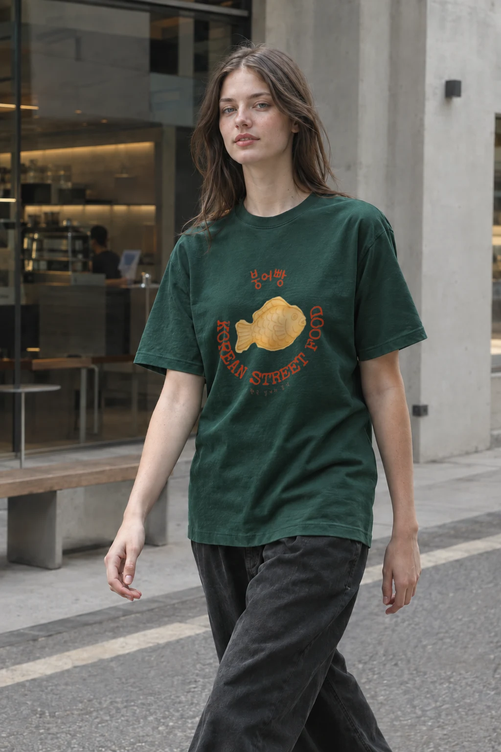 "Bungeoppang Street Food" Heavyweight Unisex Crewneck T-shirt | Gildan 5000