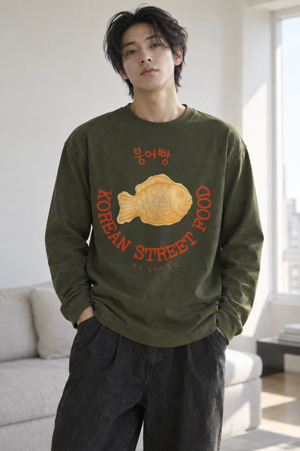 "Bungeoppang Street Food" Unisex Longsleeve T-shirt | Gildan 2400