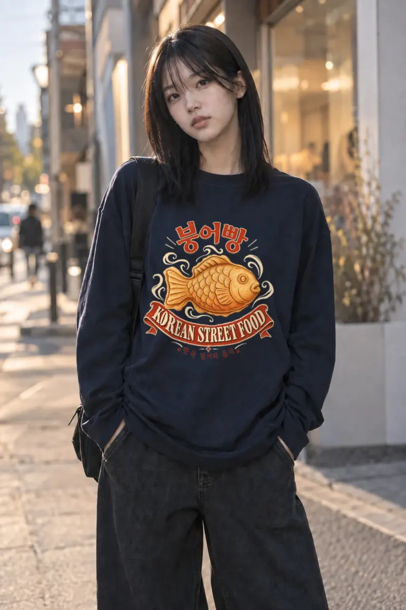 "Bungeoppang Street Food" Unisex Longsleeve T-shirt | Gildan 2400