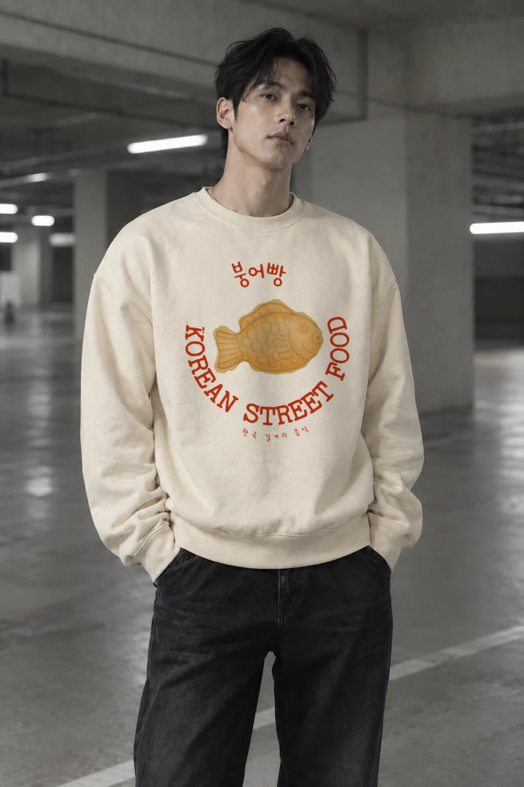 "Bungeoppang Street Food" Unisex Sponge Fleece Crewneck Sweatshirt | Bella + Canvas 3901