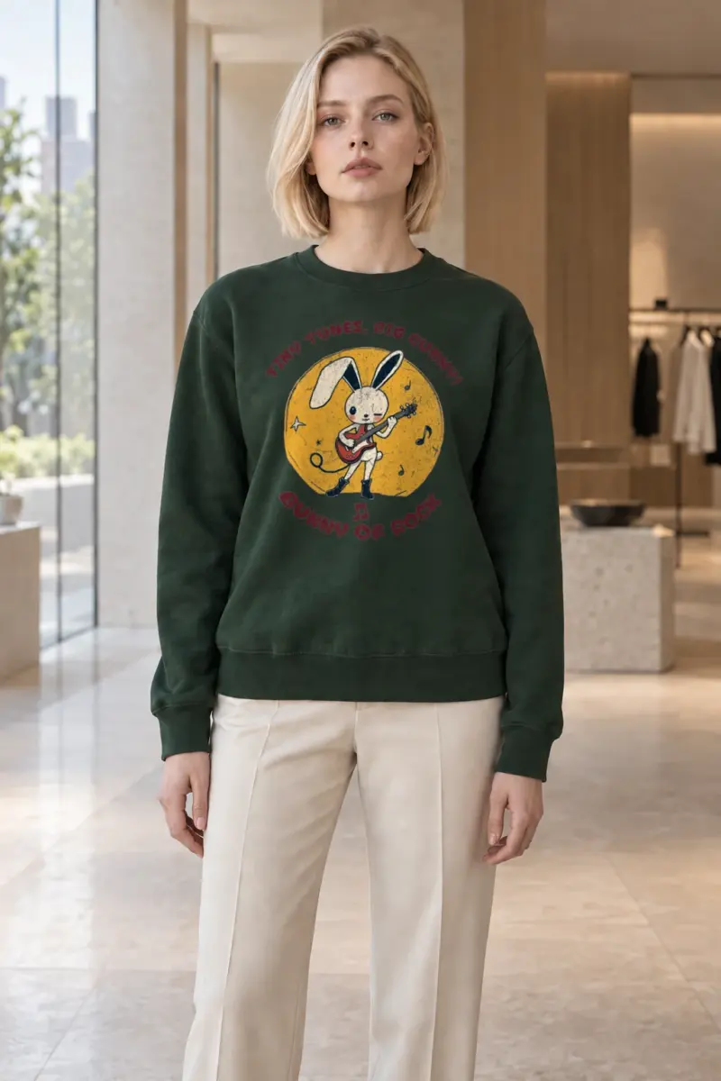 "Bunny Of Rock" Heavy Blend Unisex Crewneck Sweatshirt | Gildan 18000