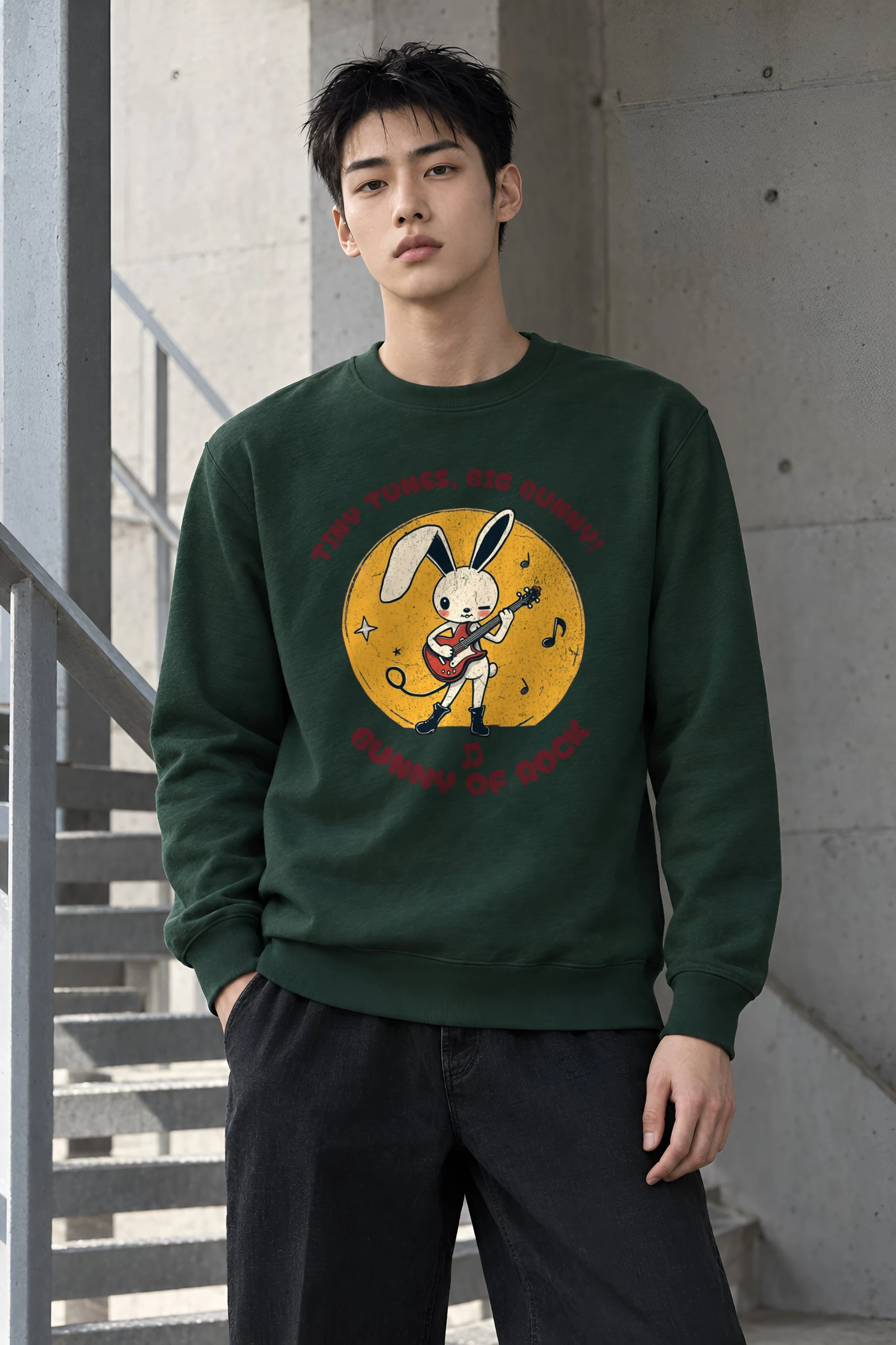"Bunny Of Rock" Heavy Blend Unisex Crewneck Sweatshirt