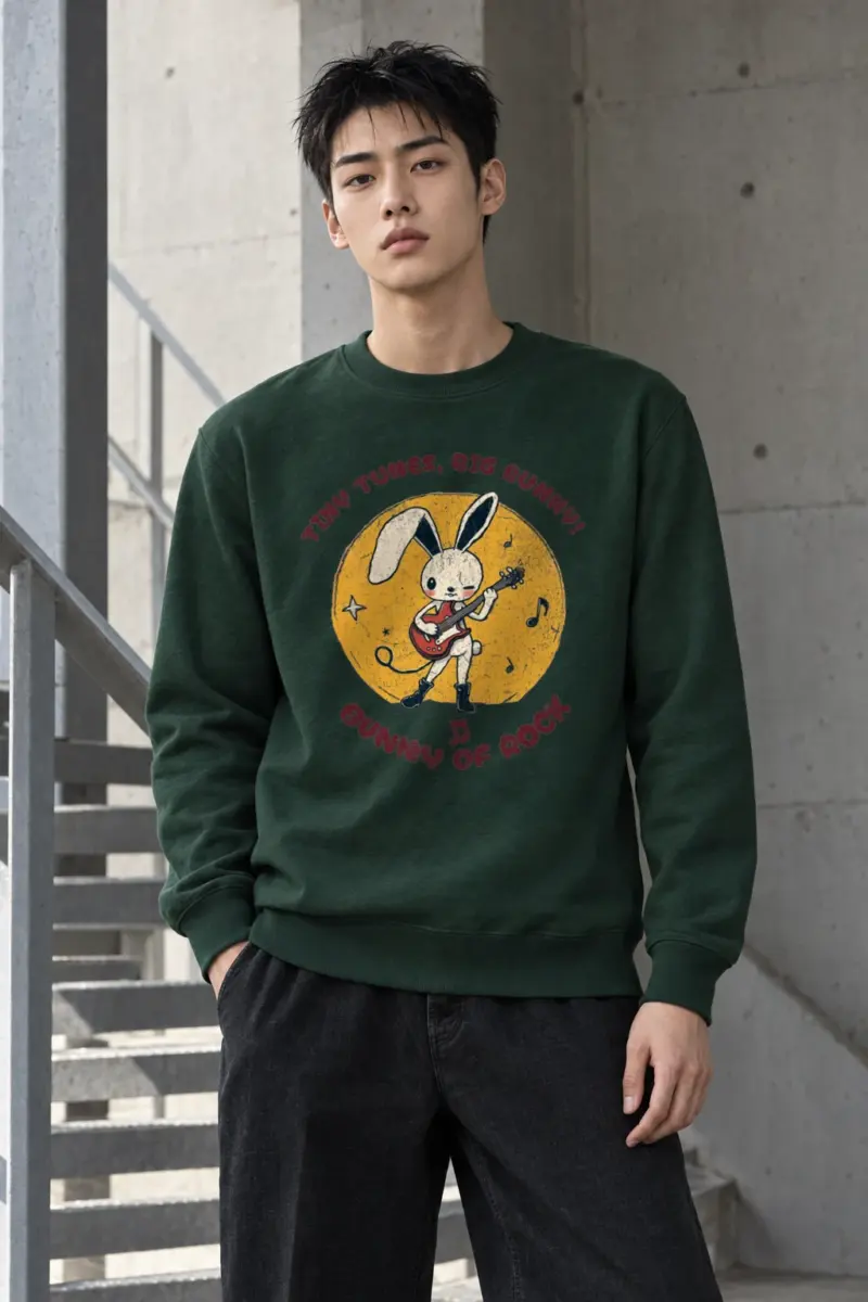 "Bunny Of Rock" Heavy Blend Unisex Crewneck Sweatshirt