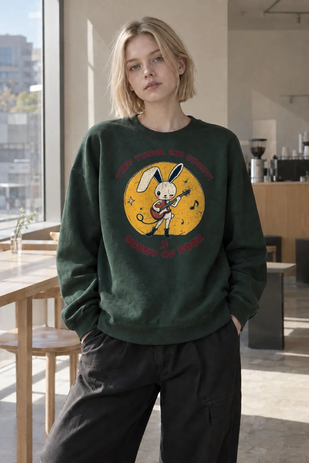 "Bunny Of Rock" Heavy Blend Unisex Crewneck Sweatshirt | Gildan 18000