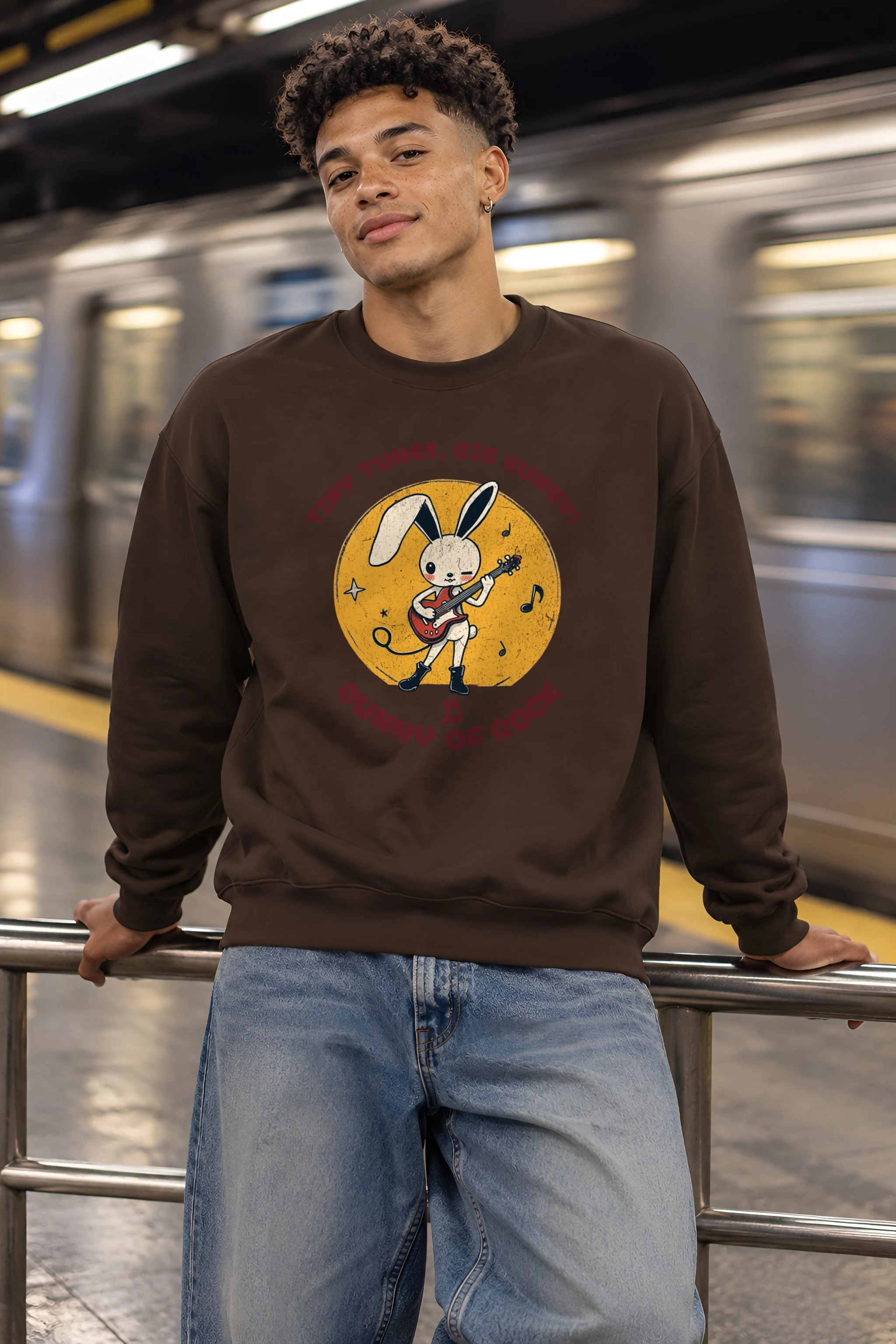 "Bunny Of Rock" 1 Crewneck Sweatshirt