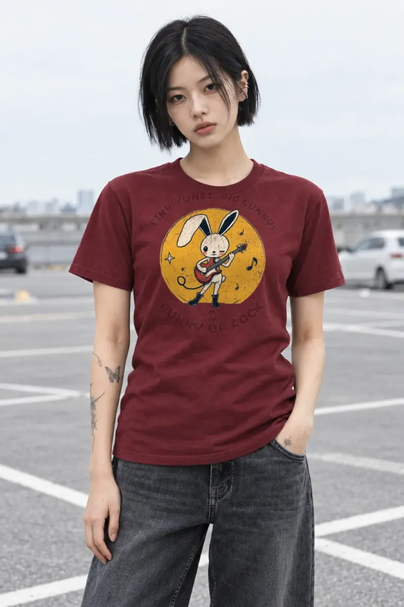 "Bunny of Rock" Heavyweight Unisex Crewneck T-shirt