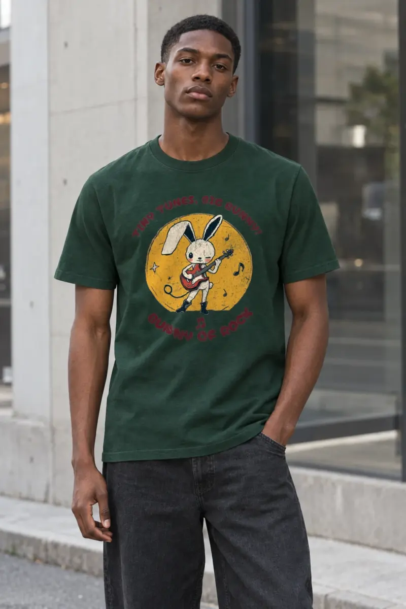 "Bunny of Rock" Heavyweight Unisex Crewneck T-shirt | Gildan 5000