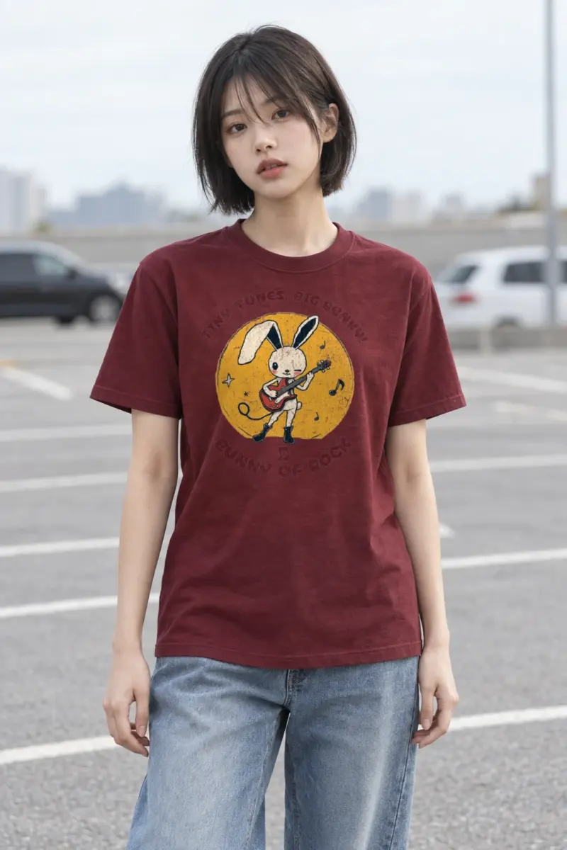 "Bunny of Rock" Heavyweight Unisex Crewneck T-shirt | Gildan 5000
