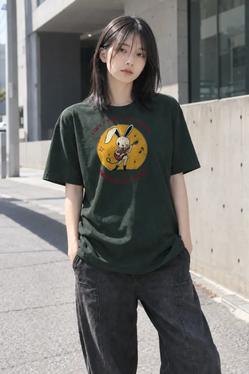 “Bunny of Rock” Heavyweight Unisex Crewneck T-shirt | Gildan 5000