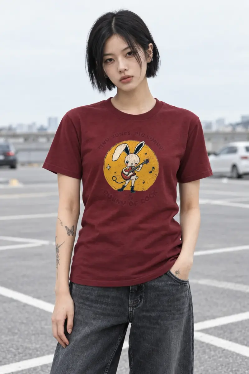 "Bunny of Rock" Heavyweight Unisex Crewneck T-shirt