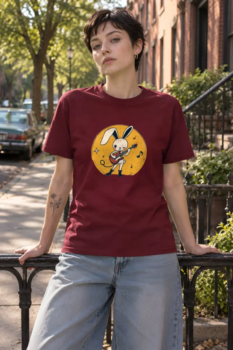 "Bunny of Rock" Heavyweight Unisex Crewneck T-shirt