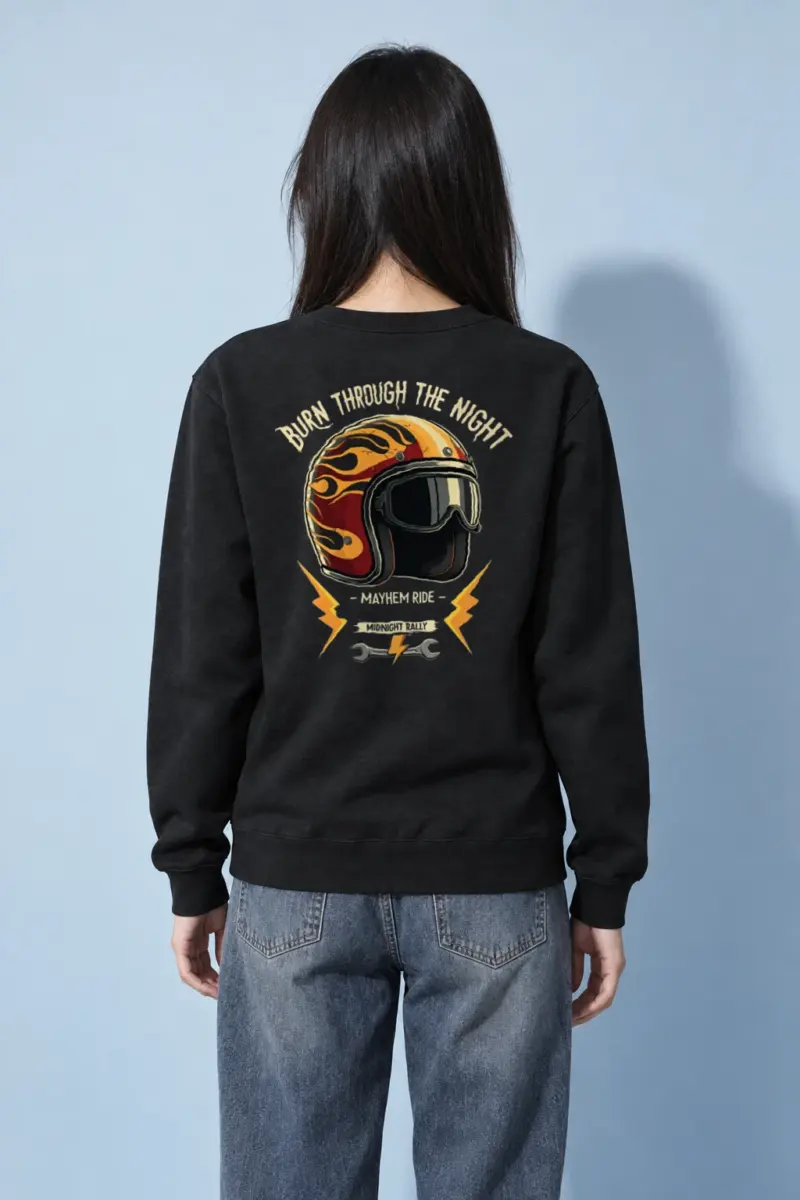 "Burn Through The Night" Heavy Blend Unisex Crewneck Sweatshirt | Gildan 18000