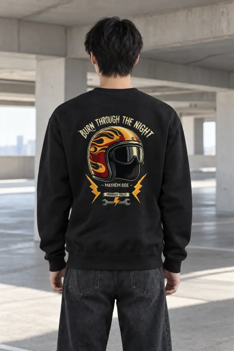 "Burn Through The Night" Heavy Blend Unisex Crewneck Sweatshirt | Gildan 18000