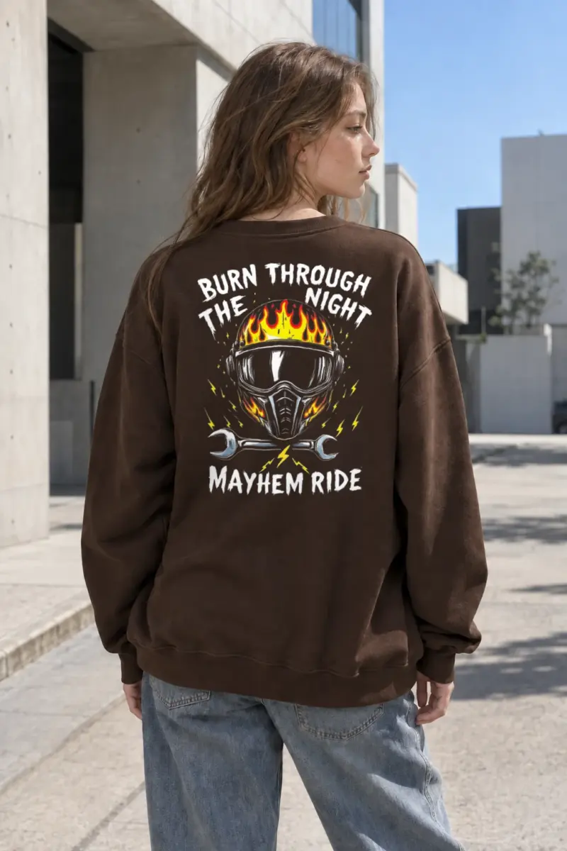 "Burn Through The Night" Heavy Blend Unisex Crewneck Sweatshirt | Gildan 18000