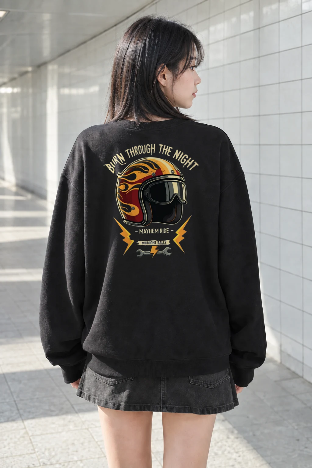 "Burn Through The Night" Heavy Blend Unisex Crewneck Sweatshirt | Gildan 18000
