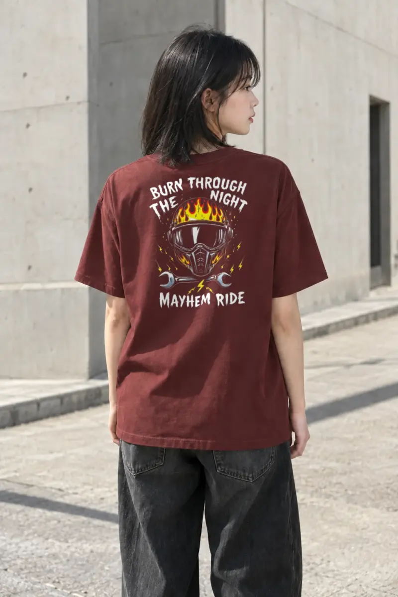 "Burn Through The Night" Heavyweight Unisex Crewneck T-shirt | Gildan 5000