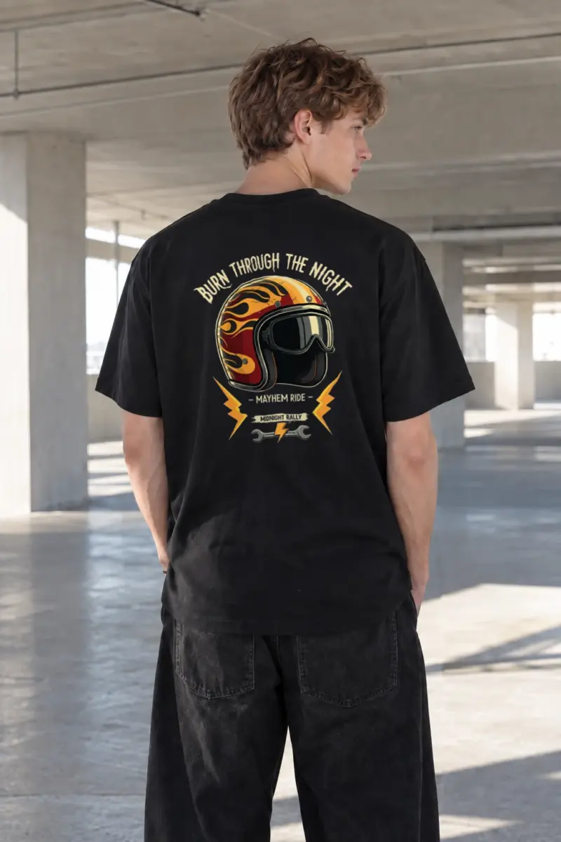 “Burn Through The Night” Heavyweight Unisex Crewneck T-shirt | Gildan 5000