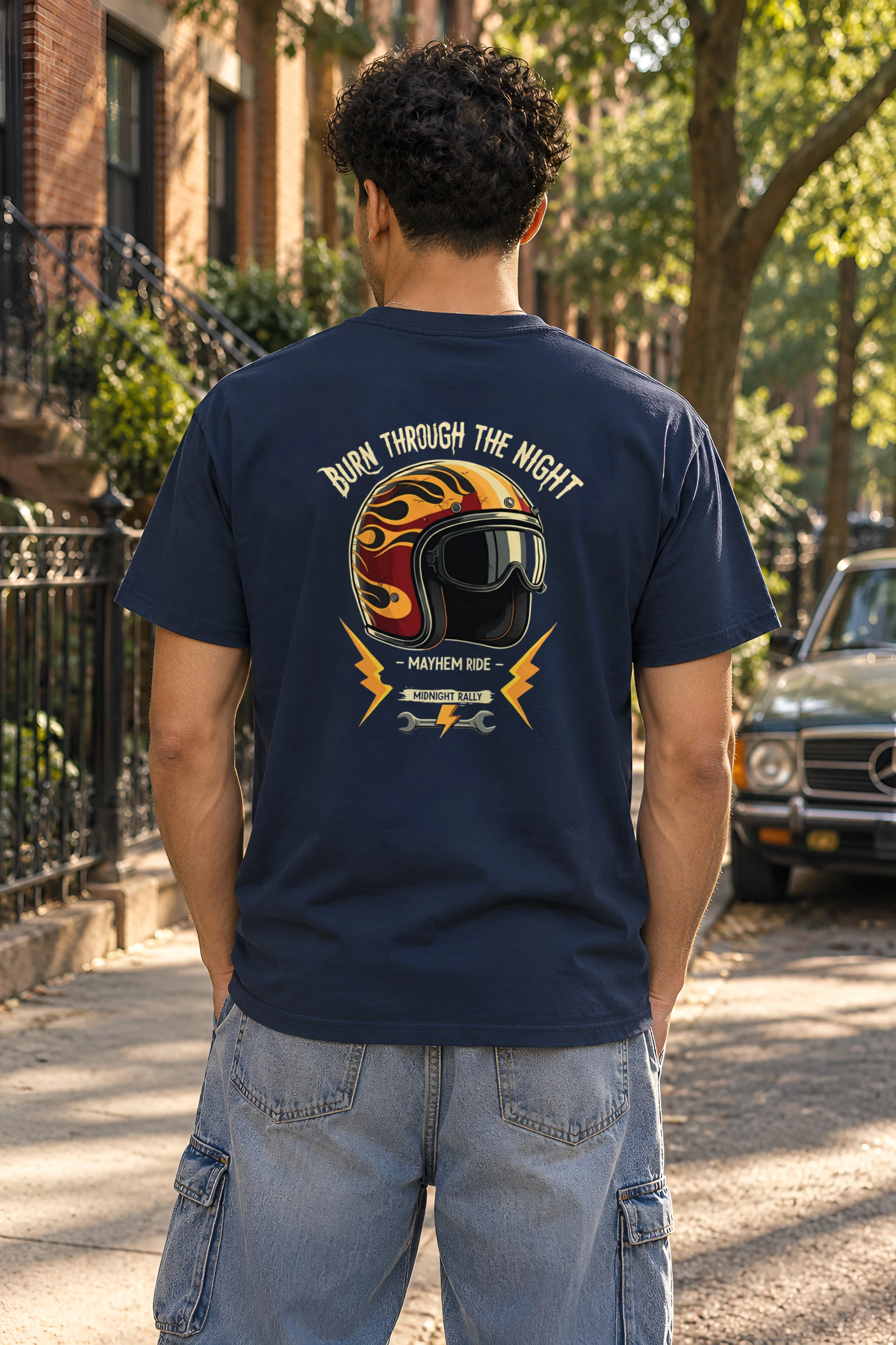 "Burn Through The Night" Heavyweight Unisex Crewneck T-shirt