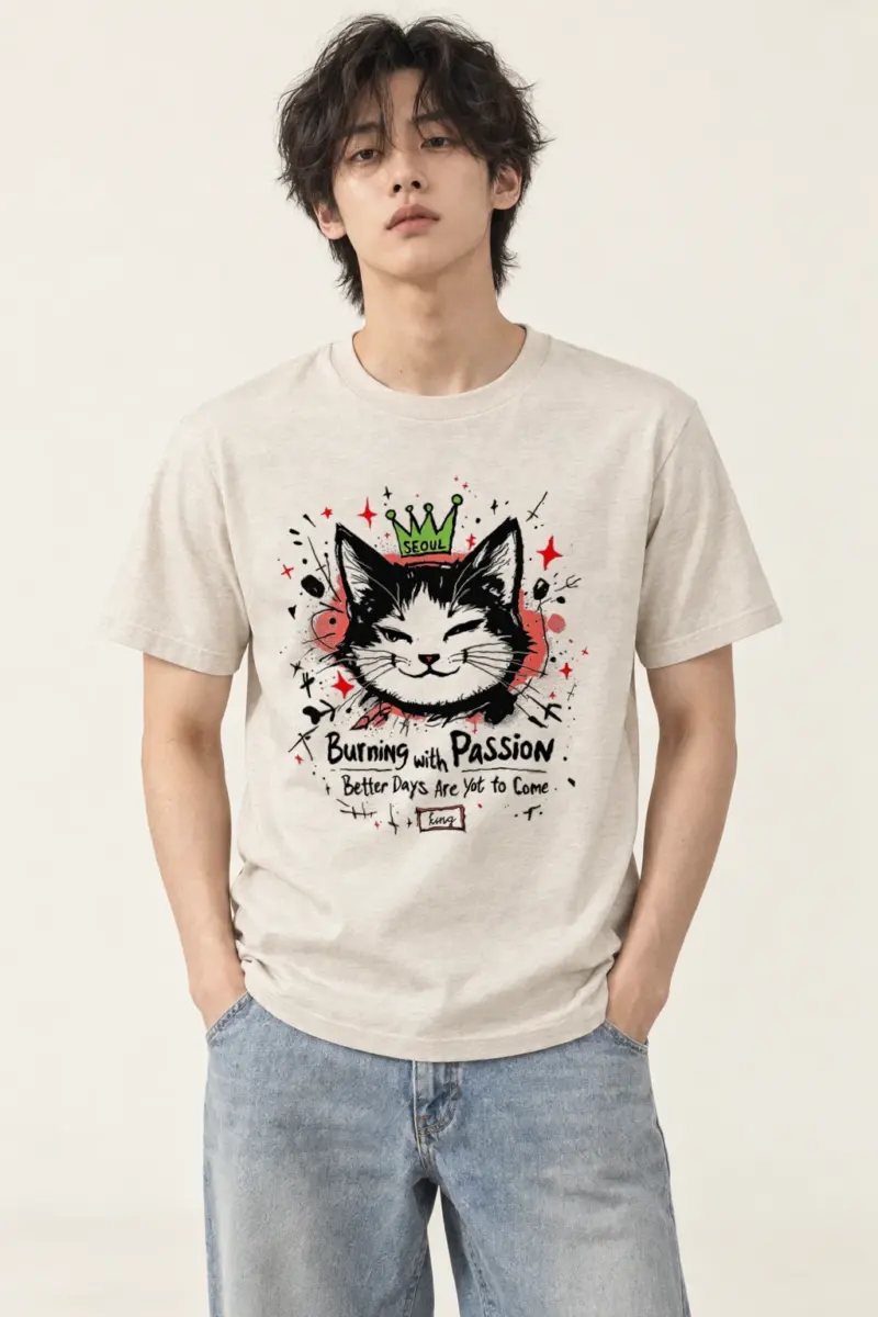 "Burning With Passion" Heavyweight Unisex Crewneck T-shirt | Gildan 5000