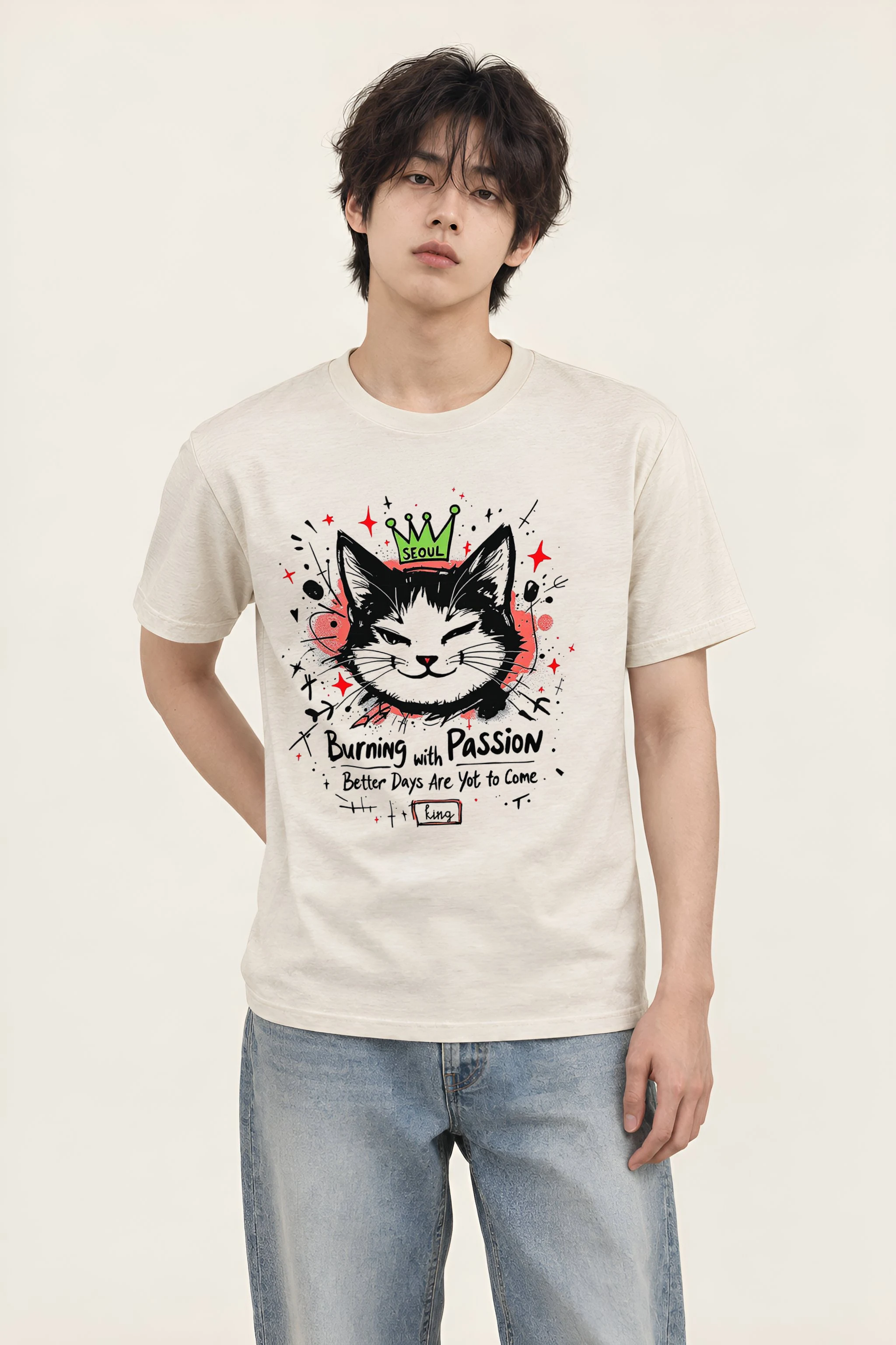 "Burning With Passion" Heavyweight Unisex Crewneck T-shirt