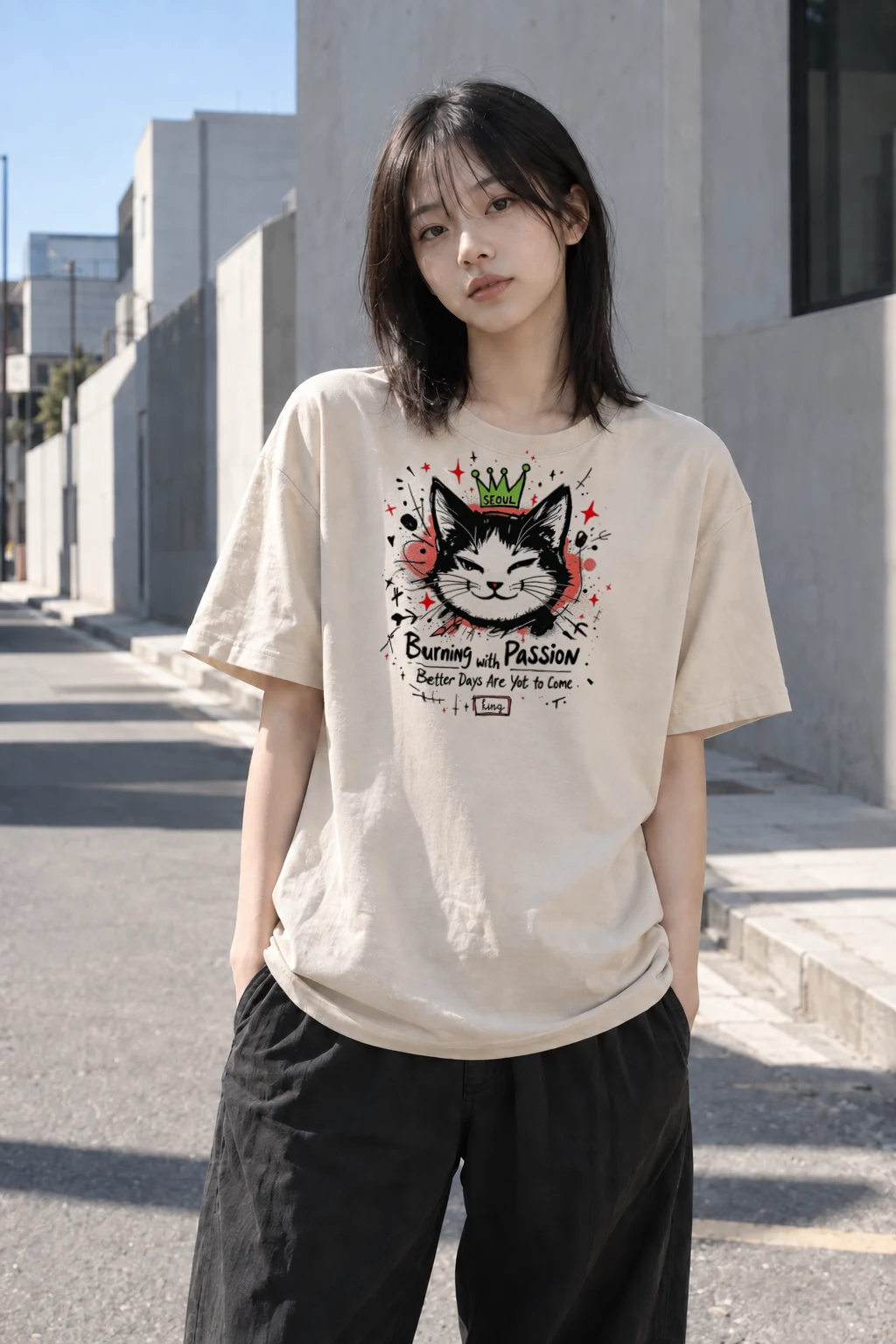 "Burning With Passion" Heavyweight Unisex Crewneck T-shirt | Gildan 5000