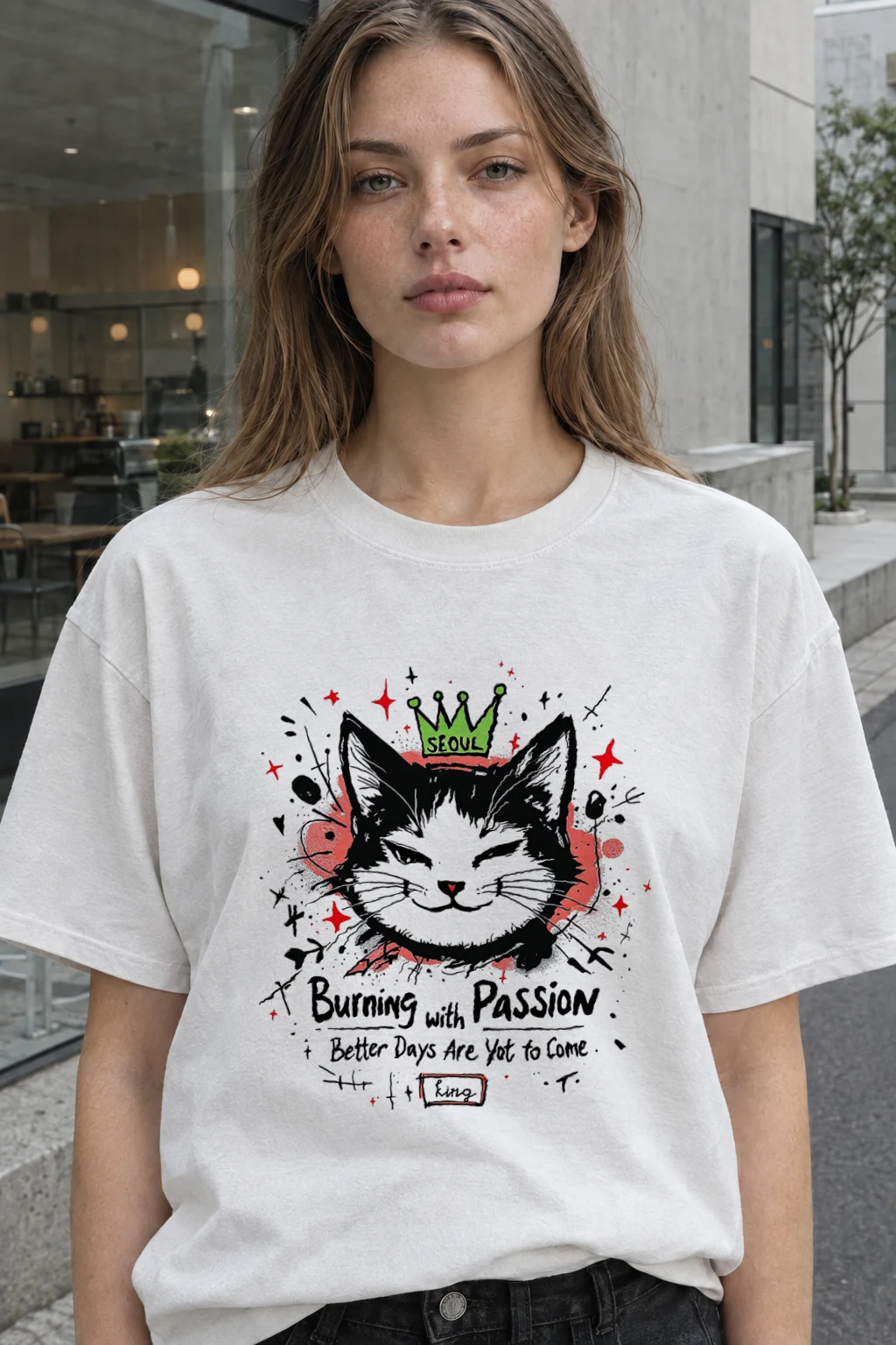 "Burning With Passion" Heavyweight Unisex Crewneck T-shirt | Gildan 5000