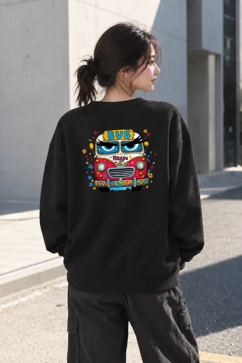 "Bus Roads Of Color" Heavy Blend Unisex Crewneck Sweatshirt | Gildan 18000