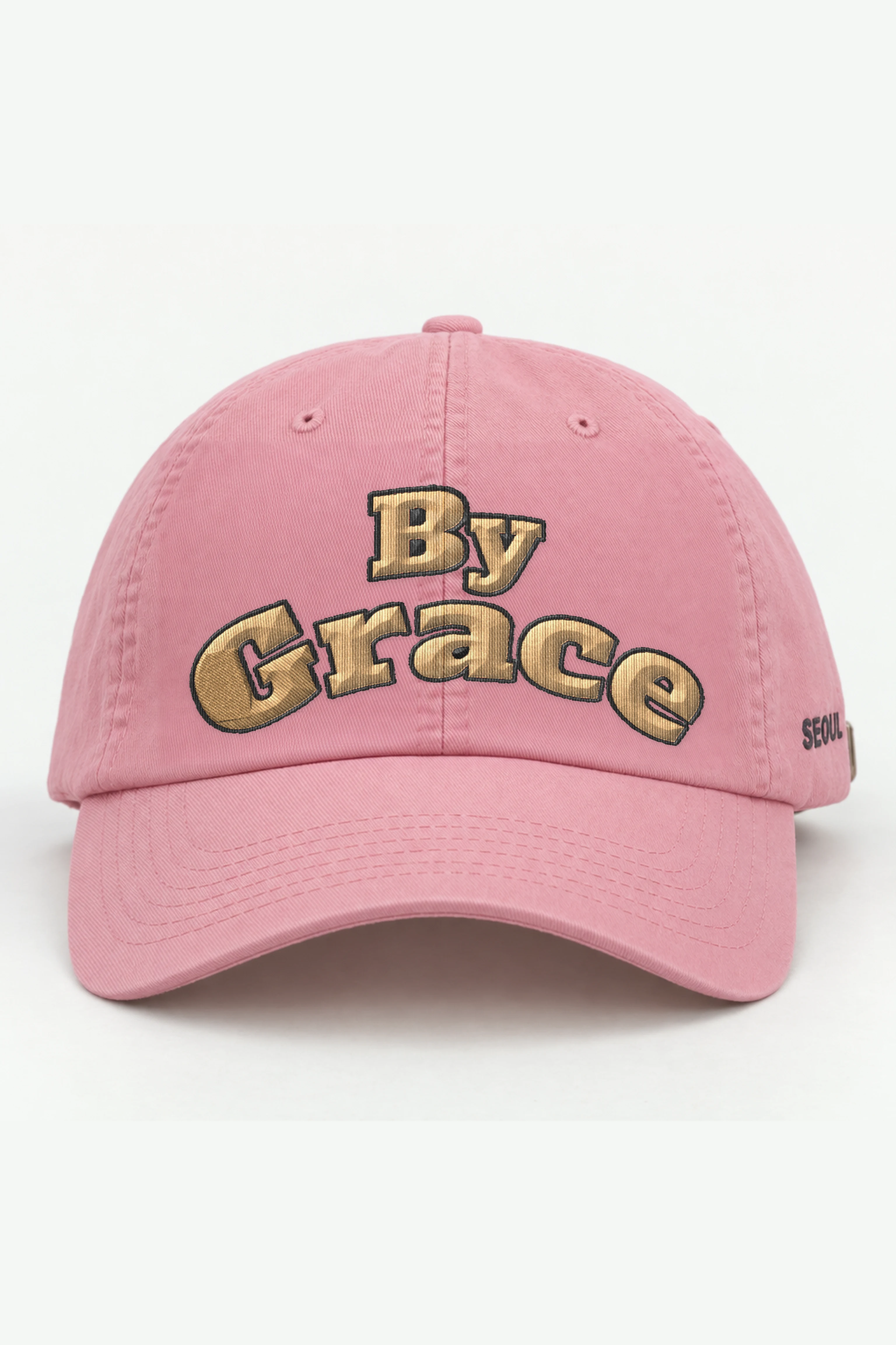 "By Grace" Classic Dad Hat · Embroidered — pink/cap-front