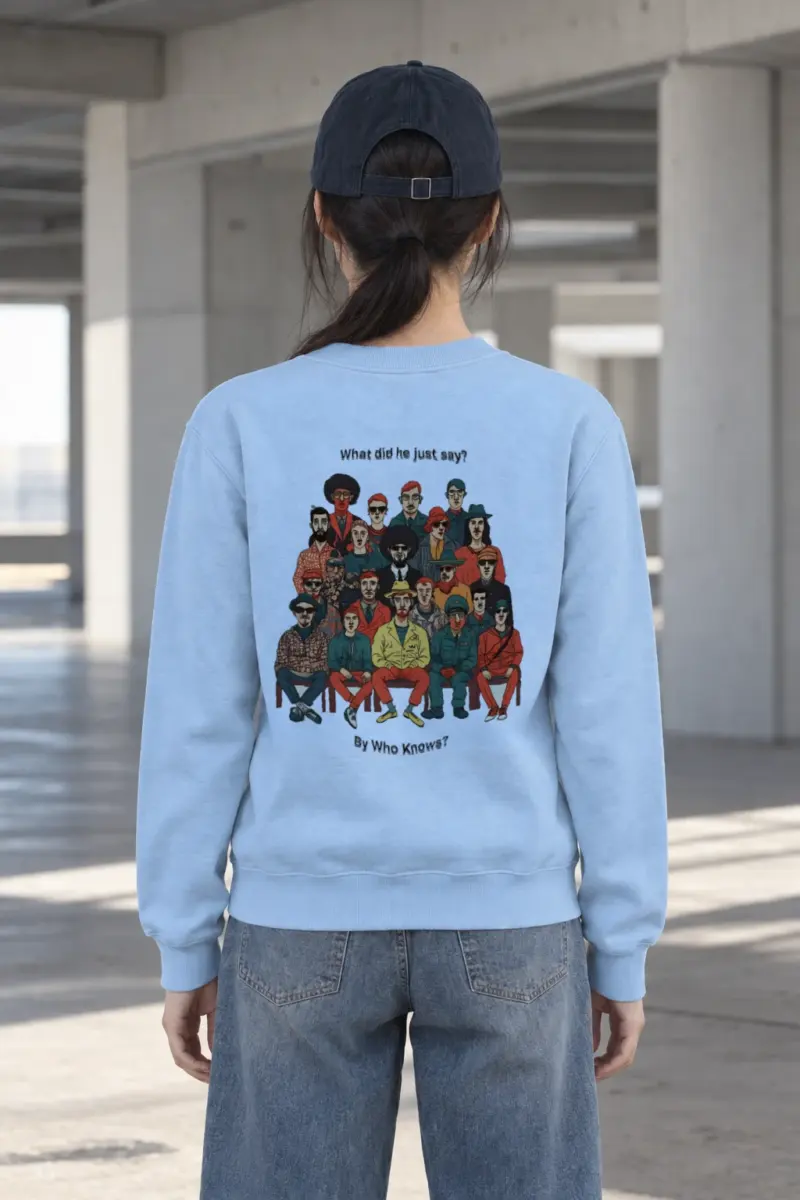 "By Who Knows?" Heavy Blend Unisex Crewneck Sweatshirt