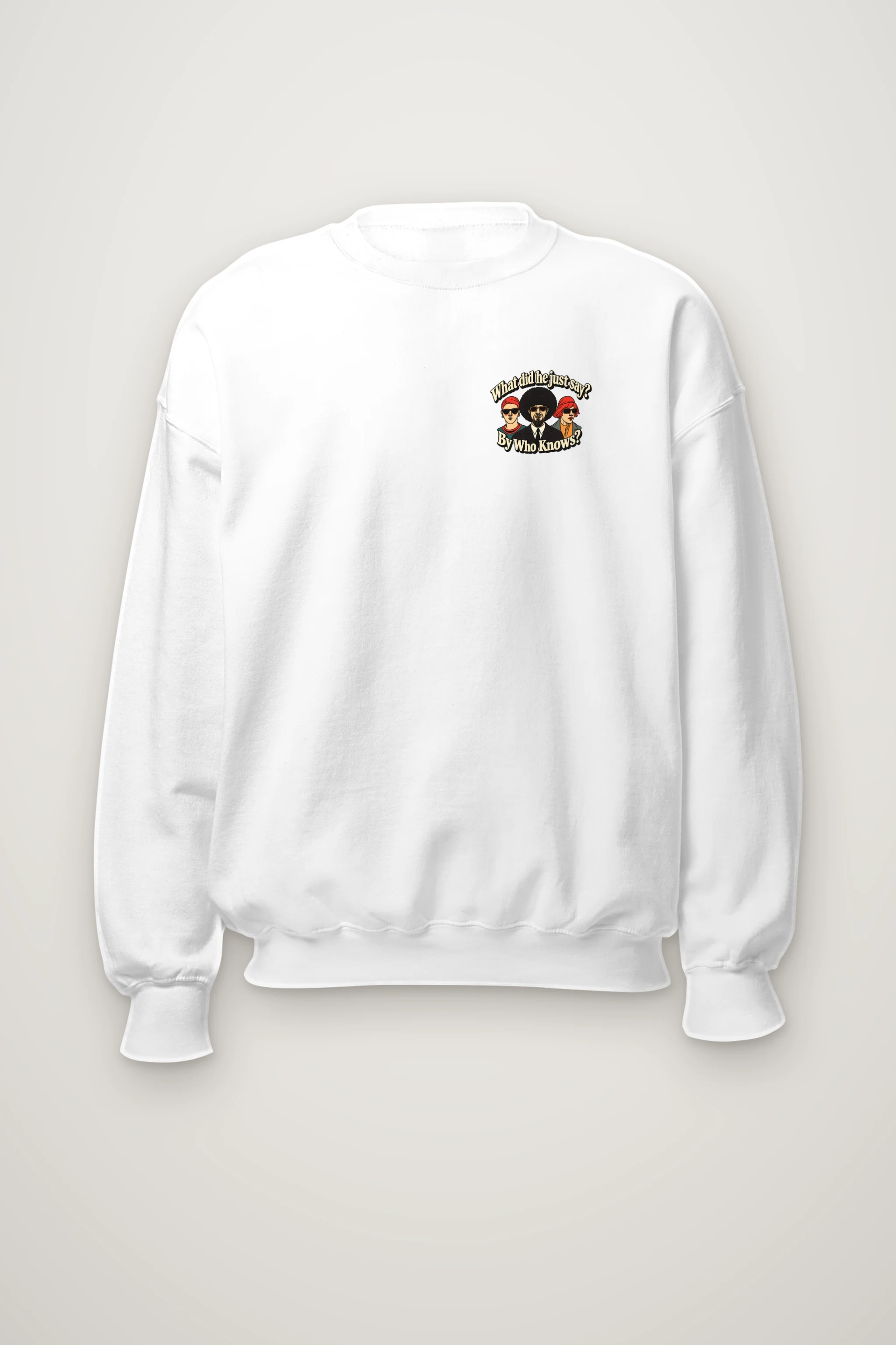 "By Who Knows?" Heavy Blend Unisex Crewneck Sweatshirt