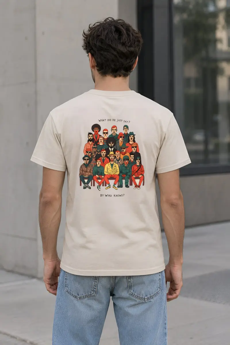 "By Who Knows" Heavyweight Unisex Crewneck T-shirt