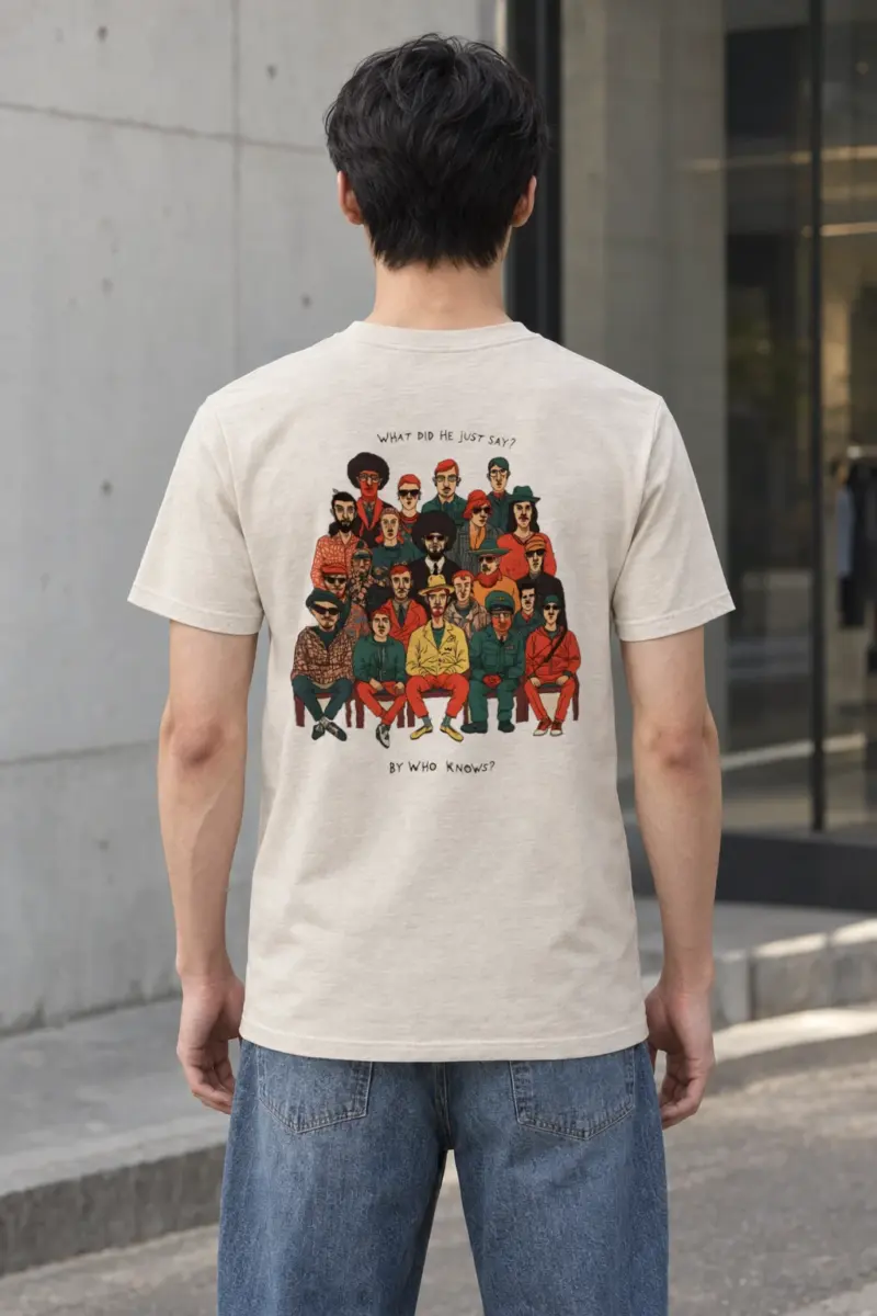 "By Who Knows" Heavyweight Unisex Crewneck T-shirt