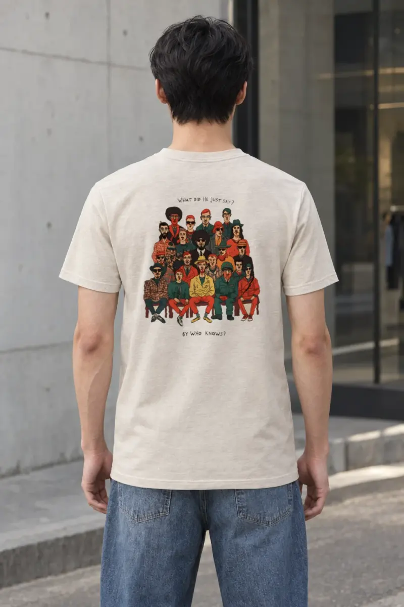 "By Who Knows" Heavyweight Unisex Crewneck T-shirt