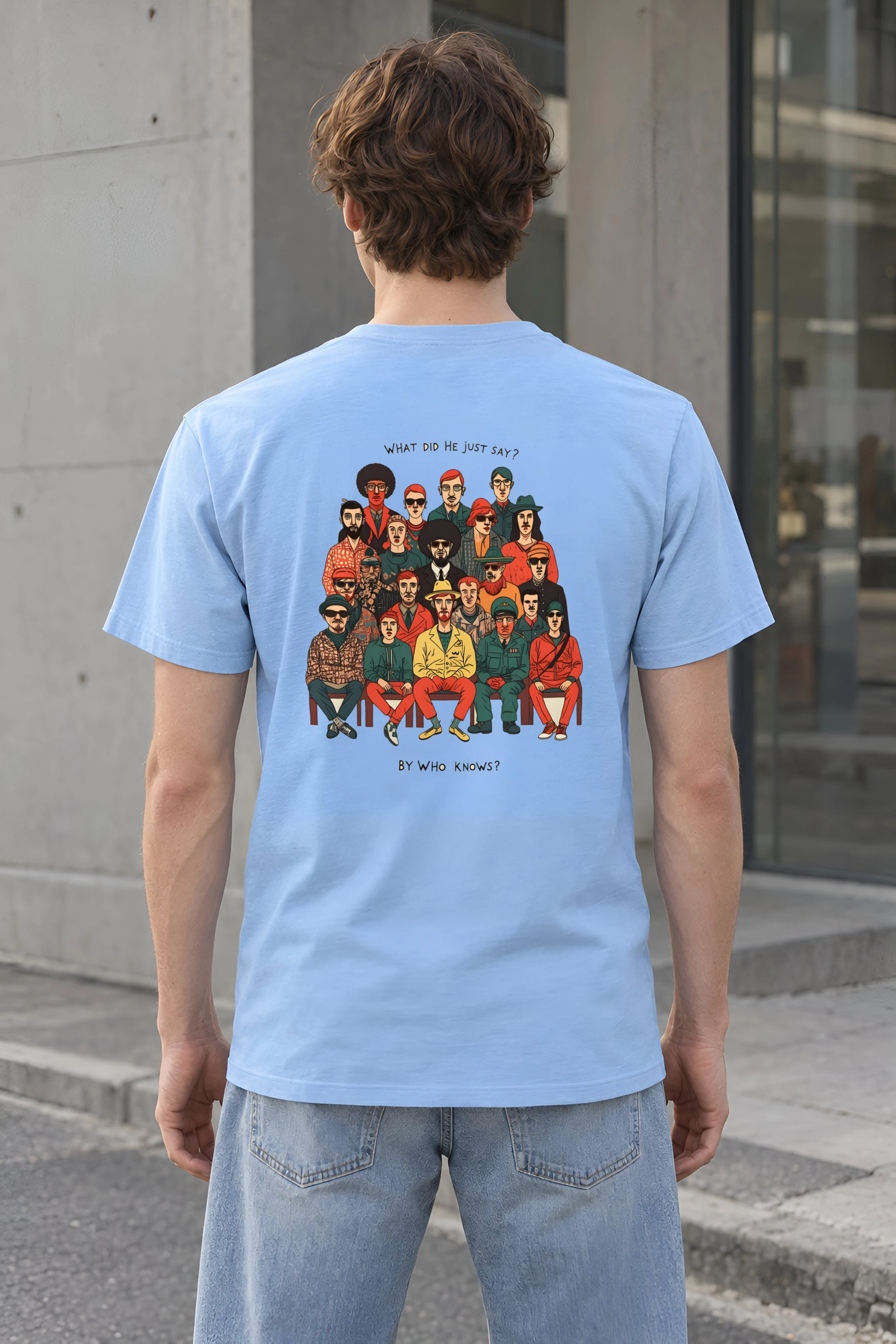 "By Who Knows" Heavyweight Unisex Crewneck T-shirt