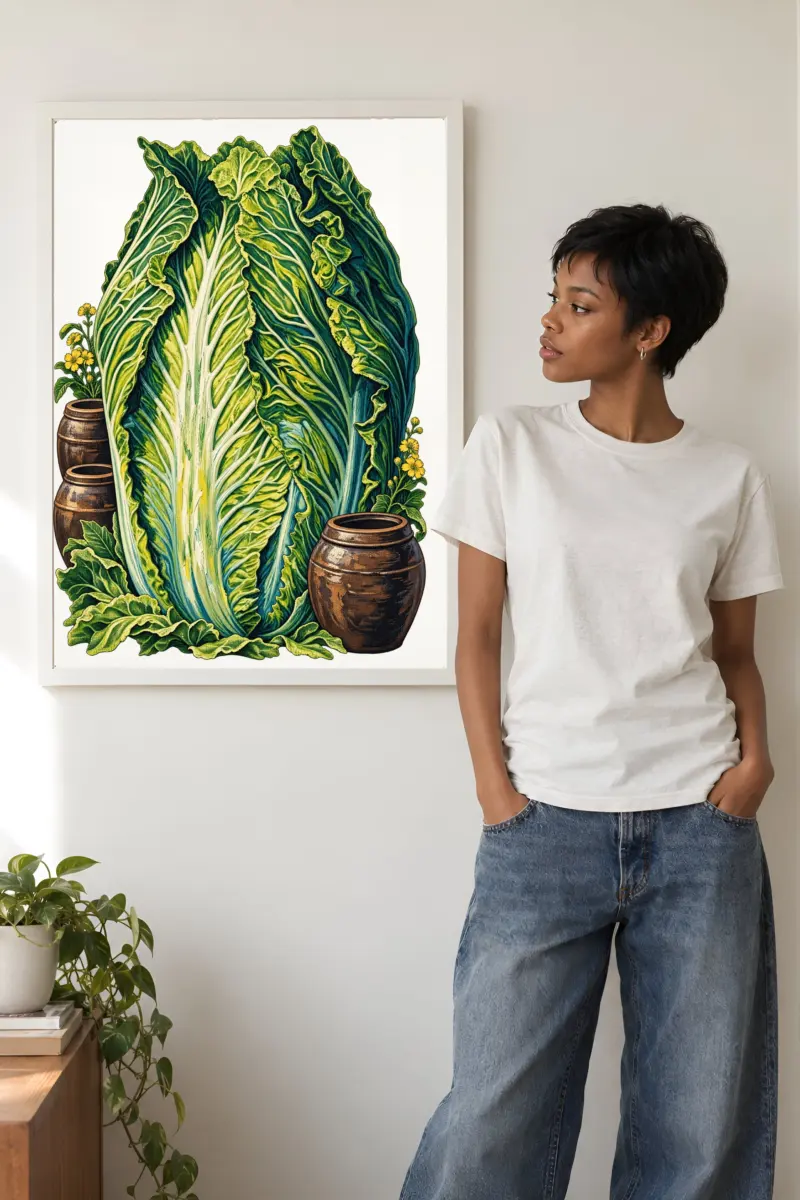"Cabbage And Clay" Premium Wooden Framed Poster