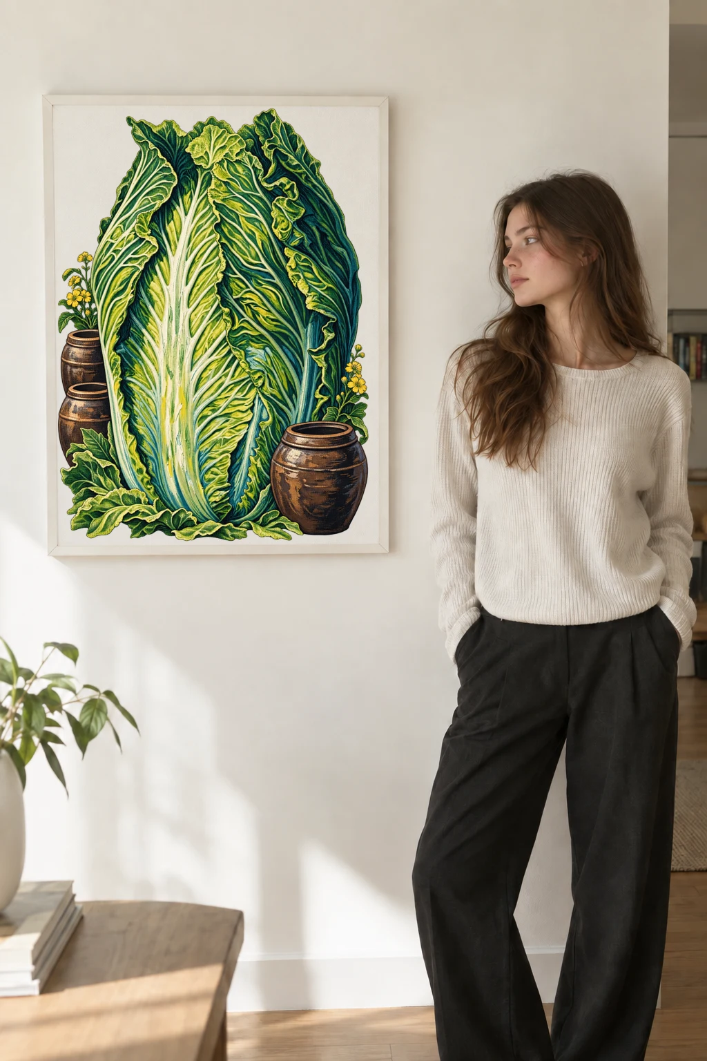 "Cabbage And Clay" Premium Wooden Framed Poster