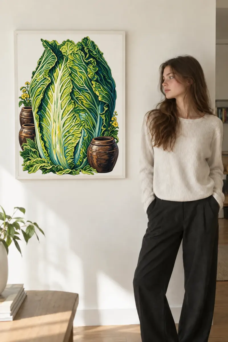 "Cabbage And Clay" Premium Wooden Framed Poster