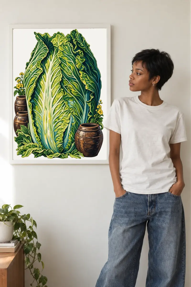 "Cabbage And Clay" Premium Wooden Framed Poster